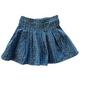 Lola + The Boys Girls Size 6 Denim Sparkle Pleated Skirt